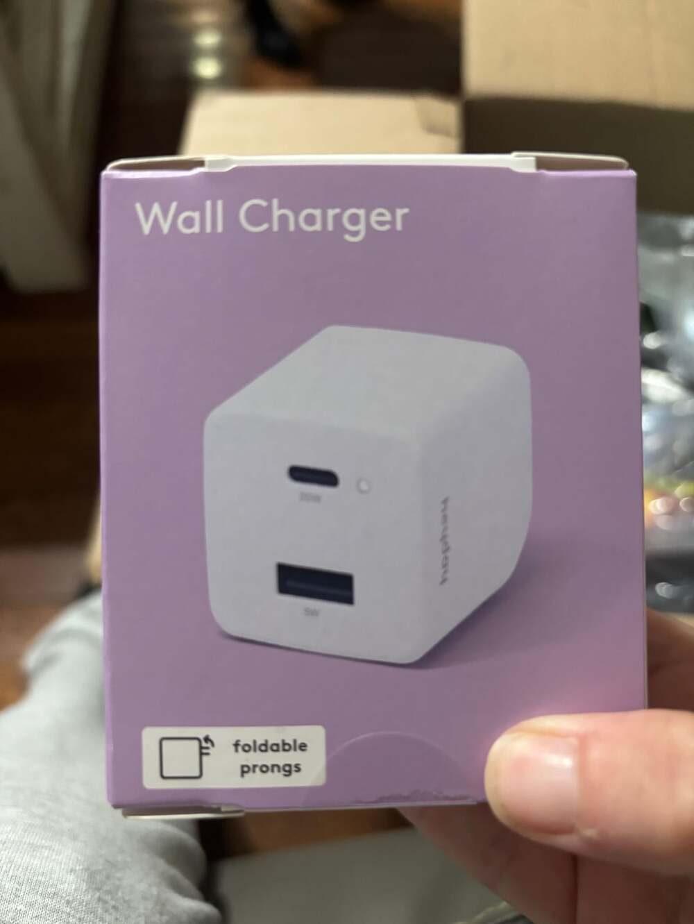 Heyday Dual Port USB-A To USB-C Wall Charger Purple